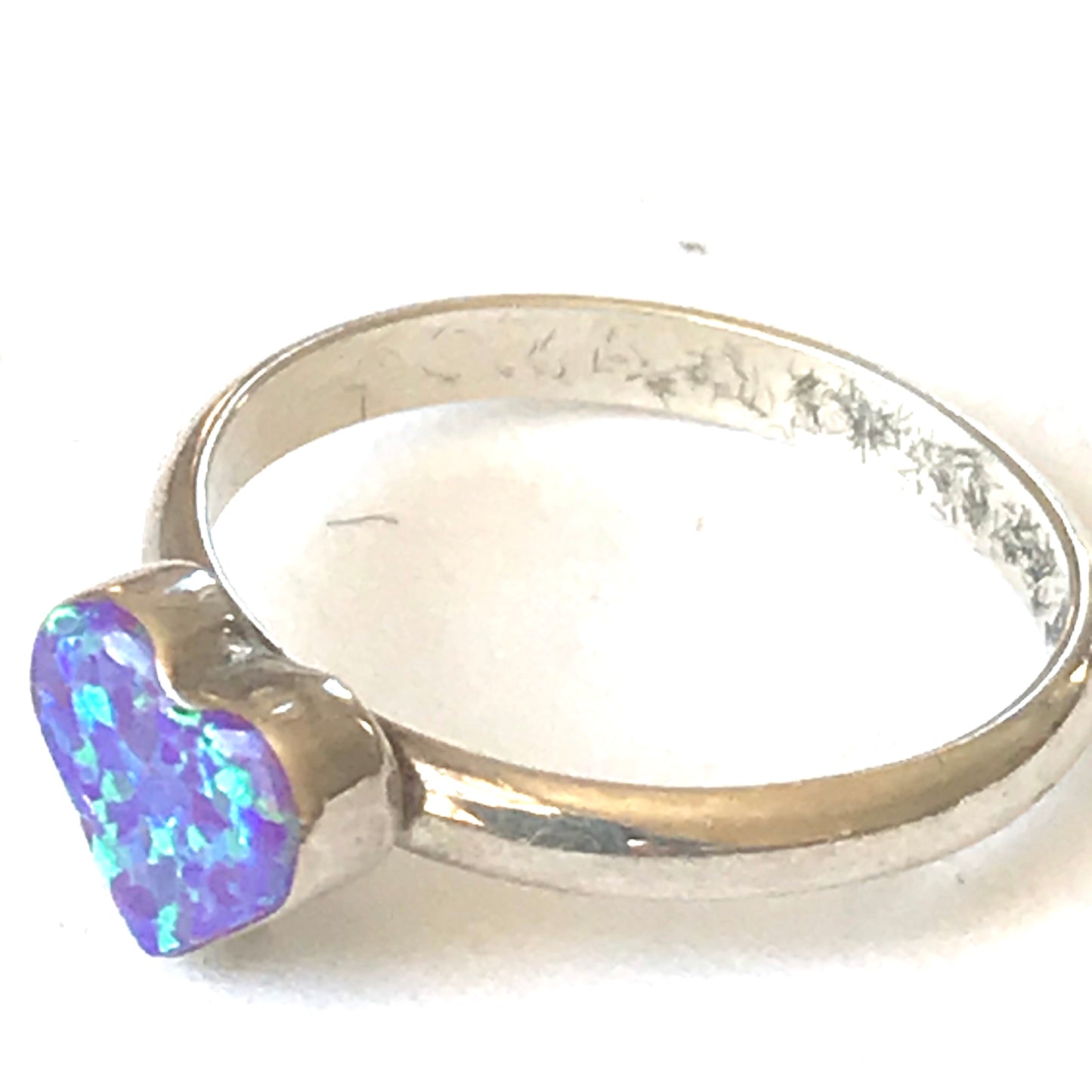 Opal heart ring