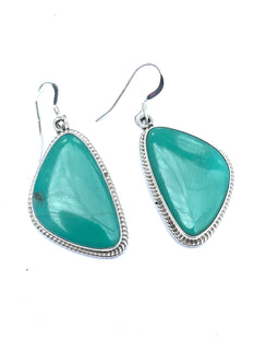 Turquoise natural sterling silver earrings