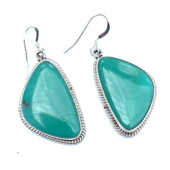 Turquoise natural sterling silver earrings