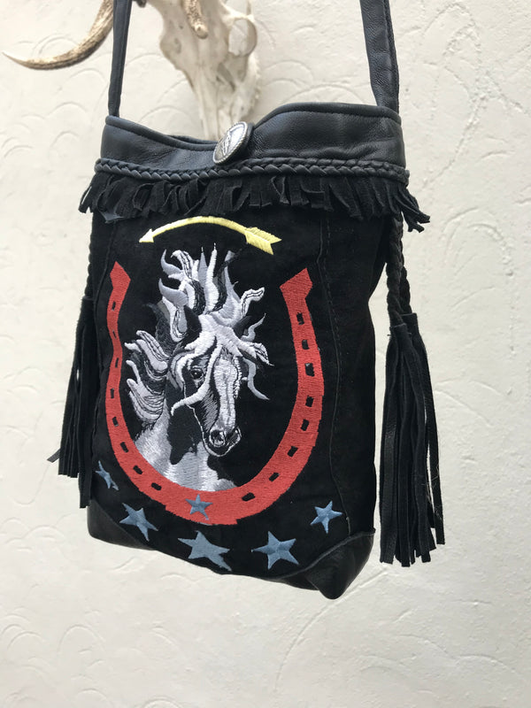 Hand embroidered horse bag made in Arizona