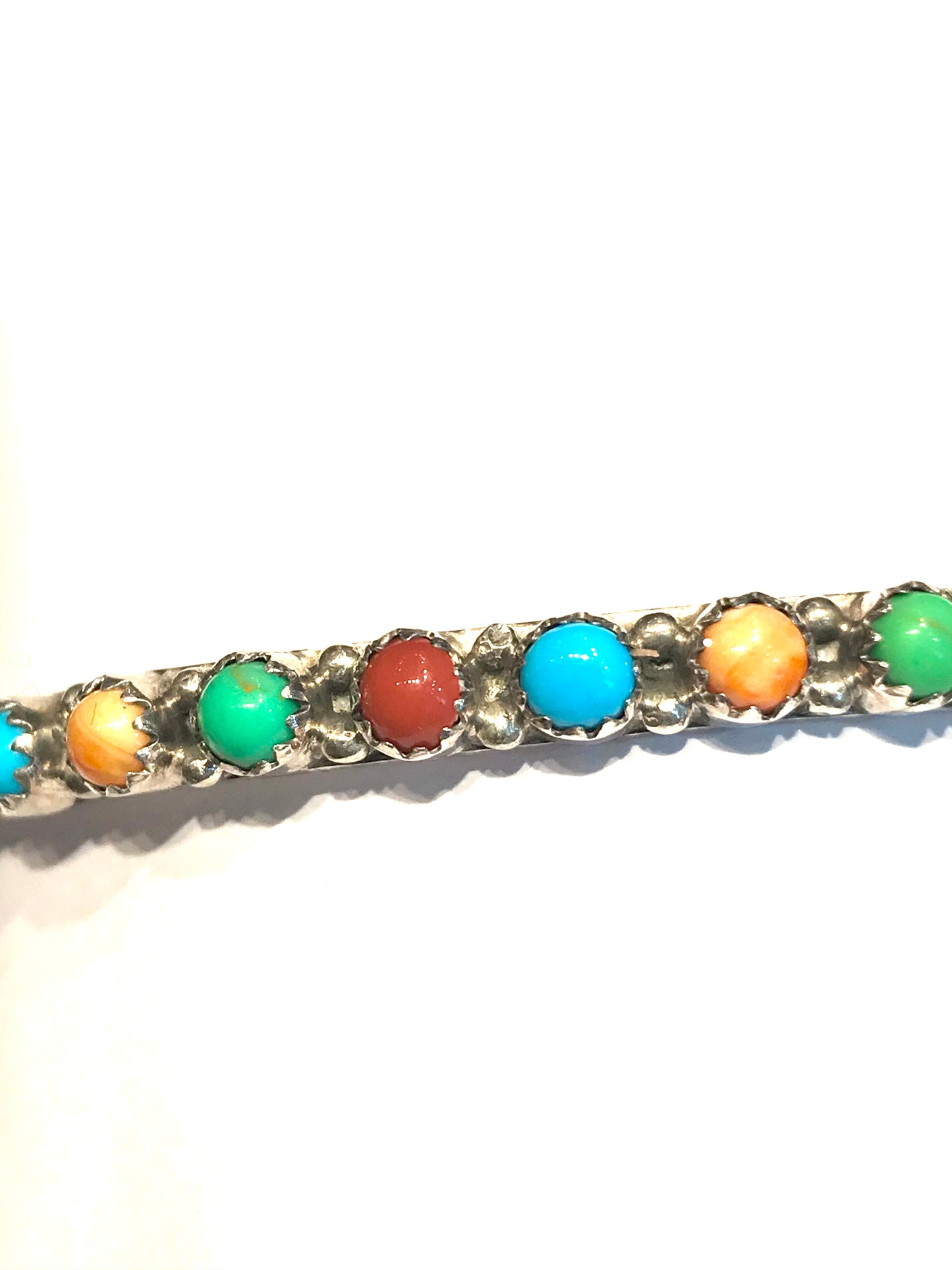 Multi stone Navajo bangle