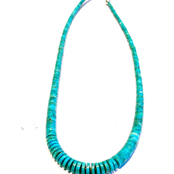 New Turquoise hand carved turquoise necklace