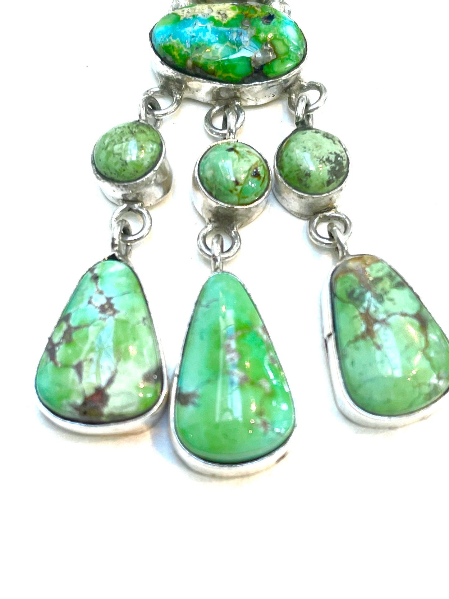 Rare emerald green turquoise earrings