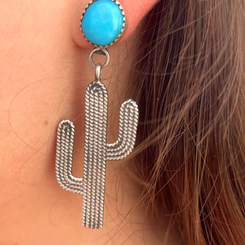 Cactus Navajo sterling silver earrings