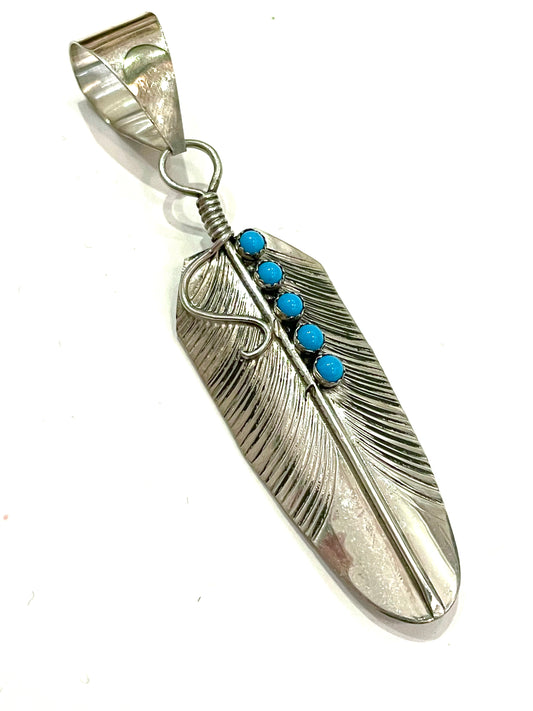 Large feather pendent 2 inch