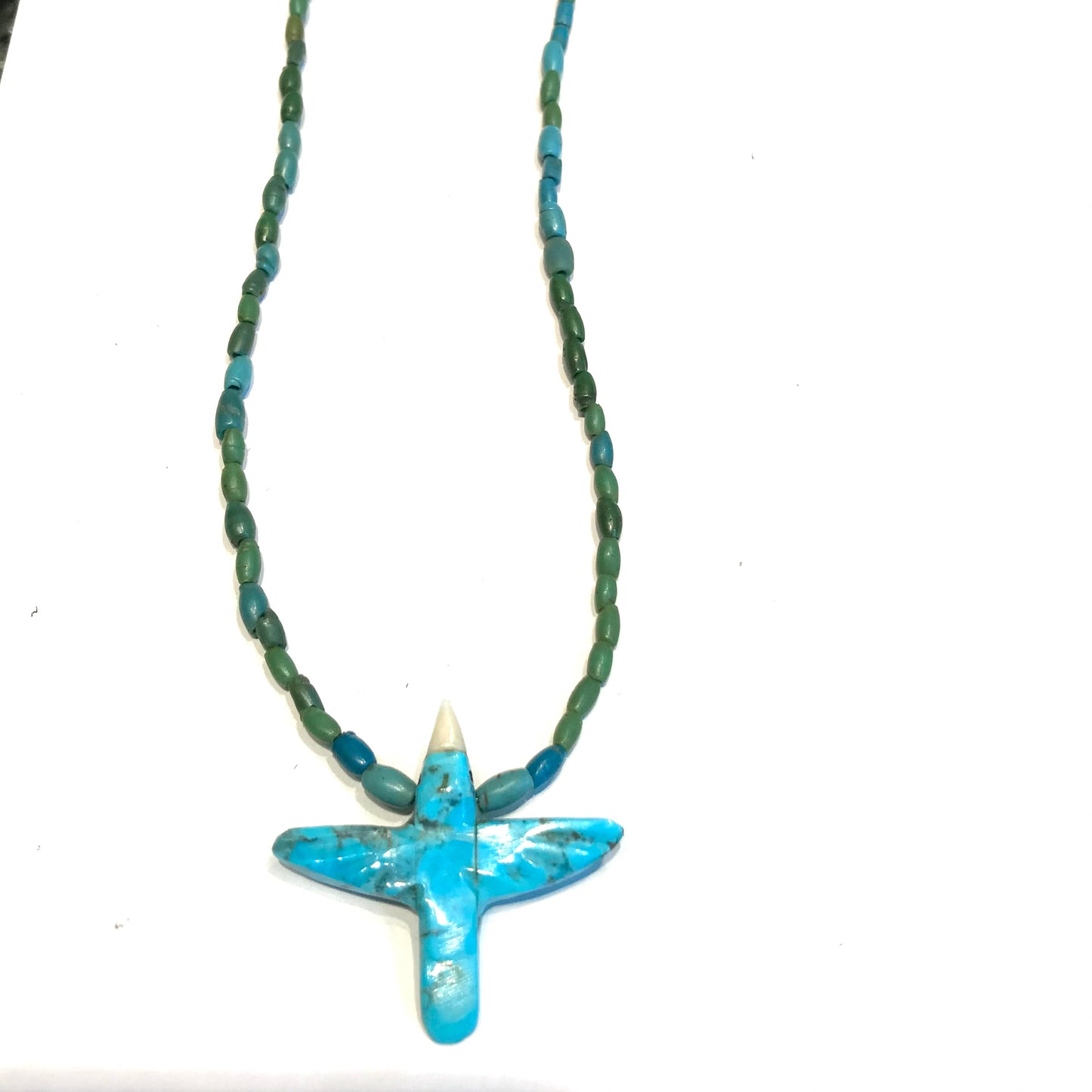 Turquoise and vintage Navajo trade beads necklace