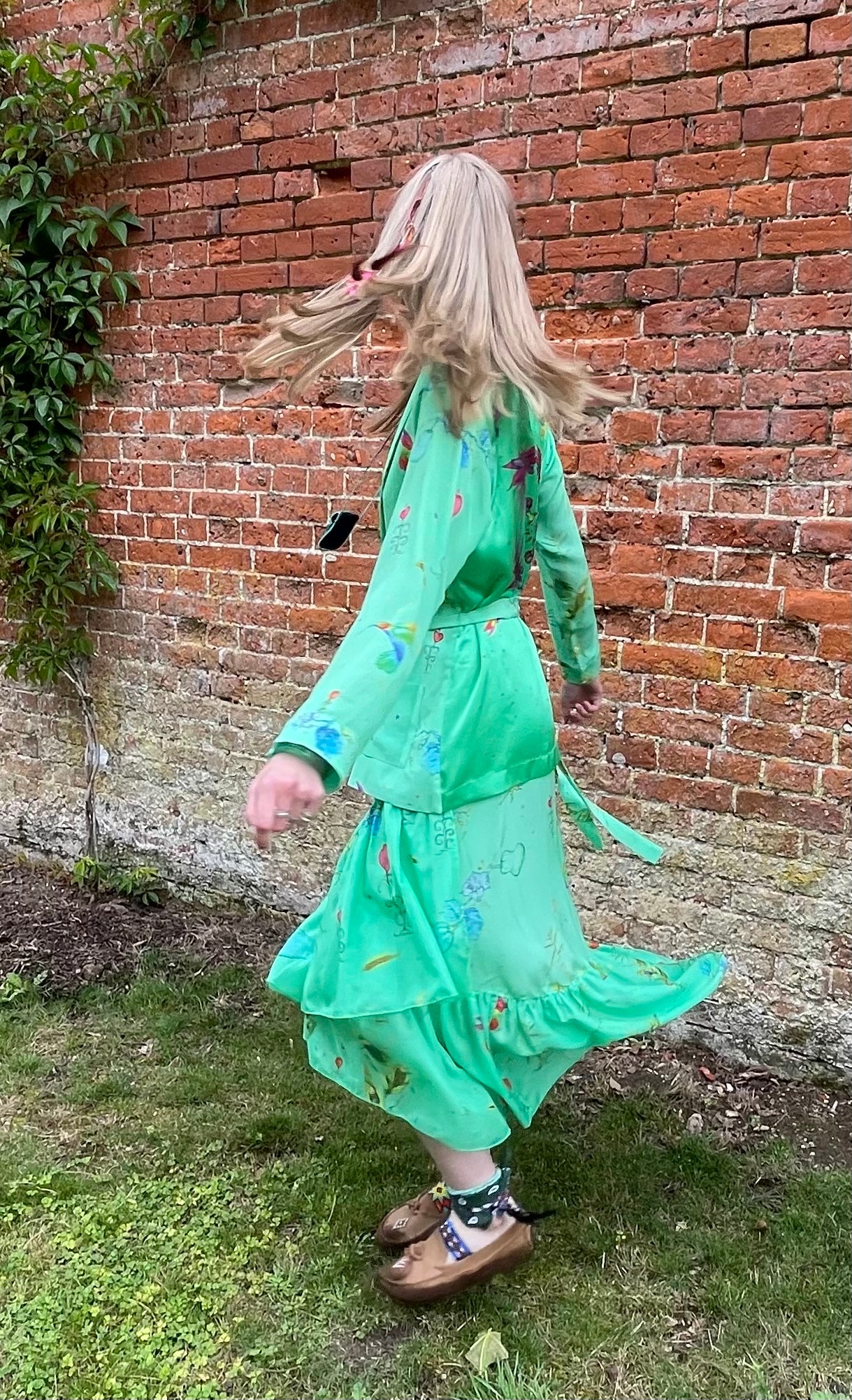 Jessie Western green silk mushroom jacket
