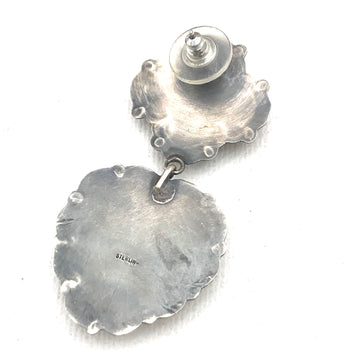Heart earrings ,Sterling silver spiny and gaspiate earrings