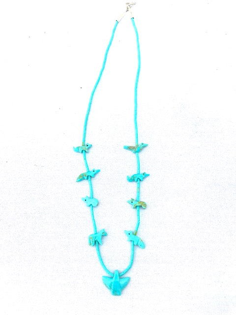 Turquoise short power animal necklace