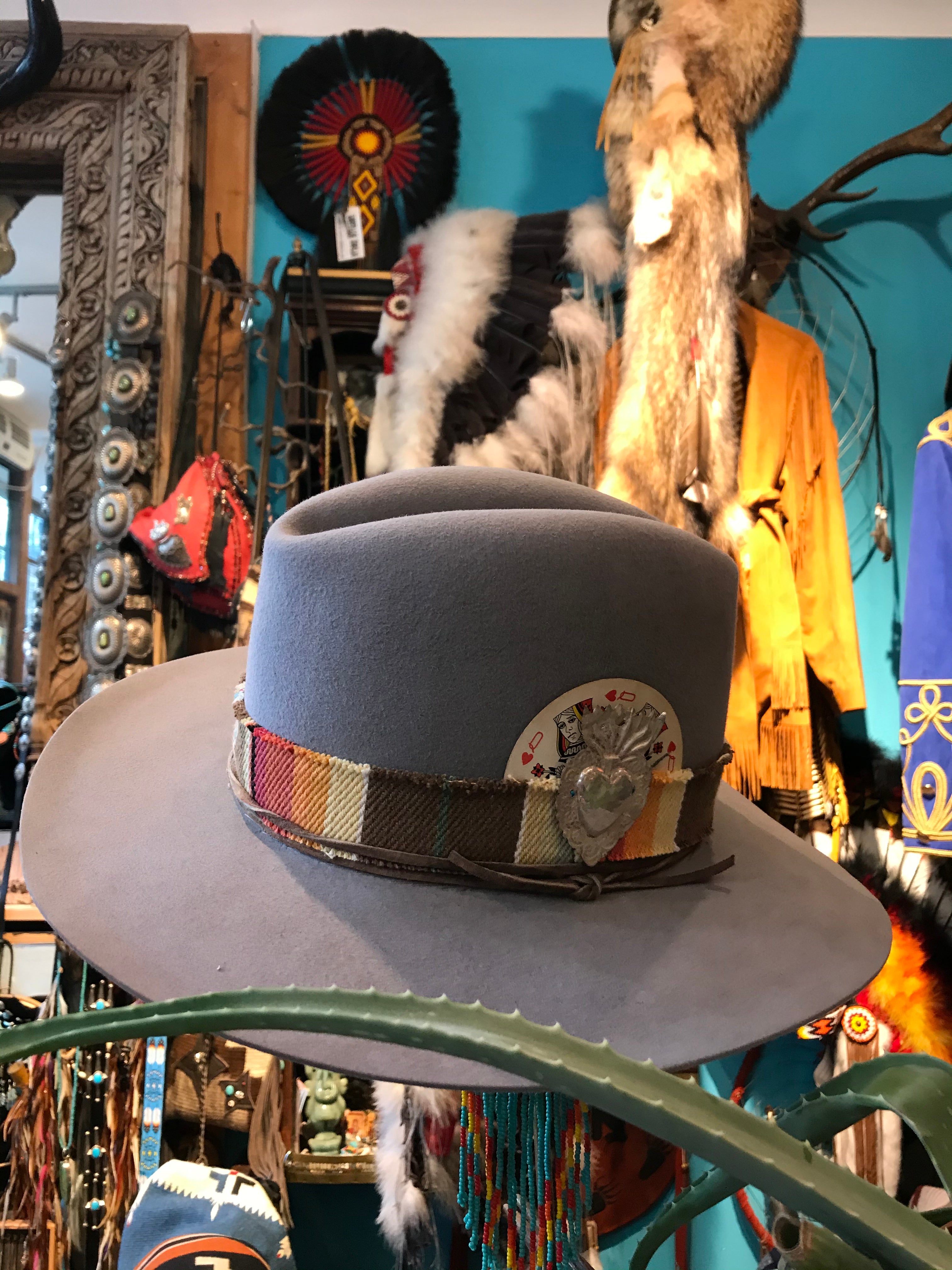 Grey custom made hat