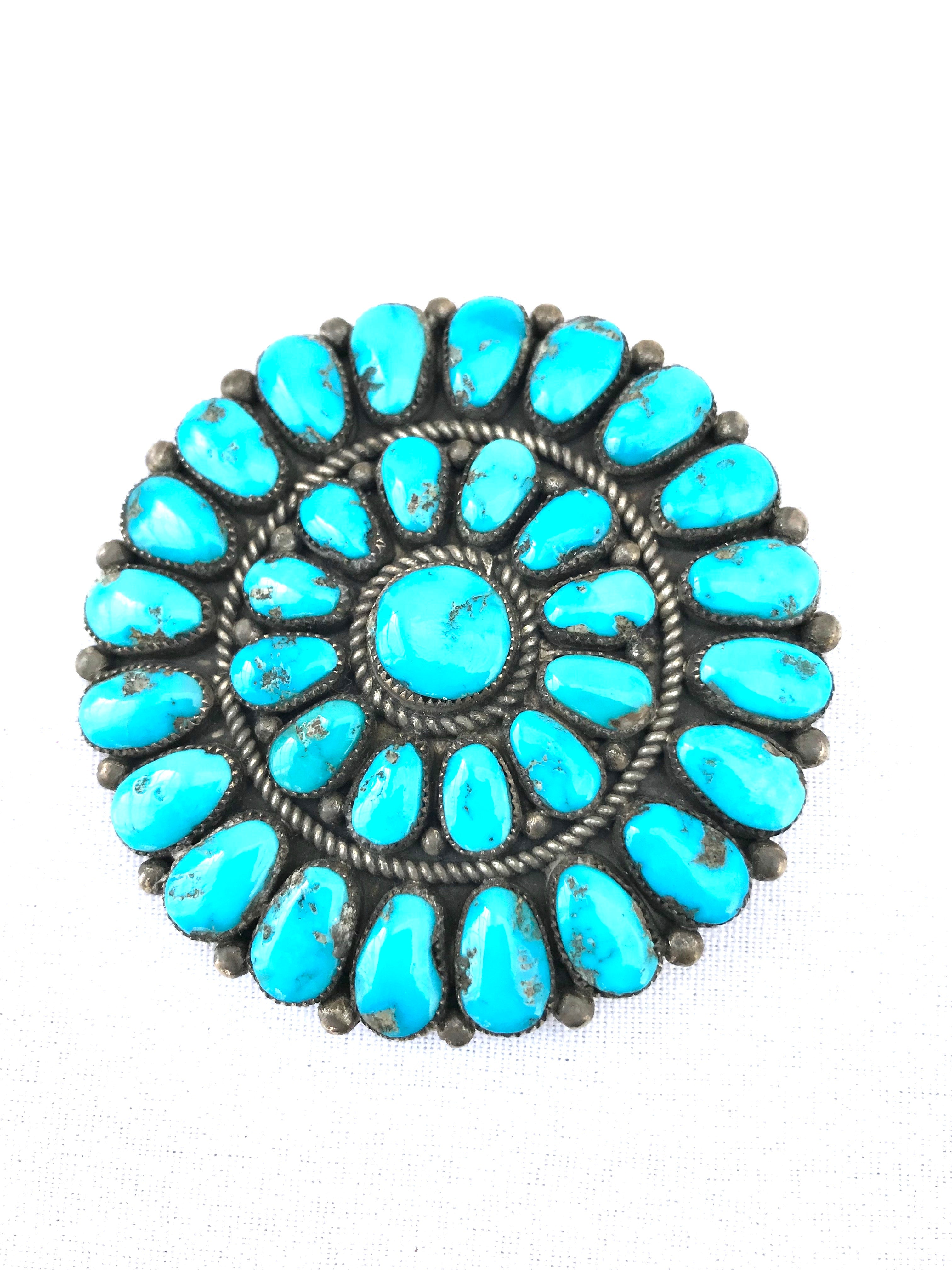 Turquoise gem quality pin /pendent