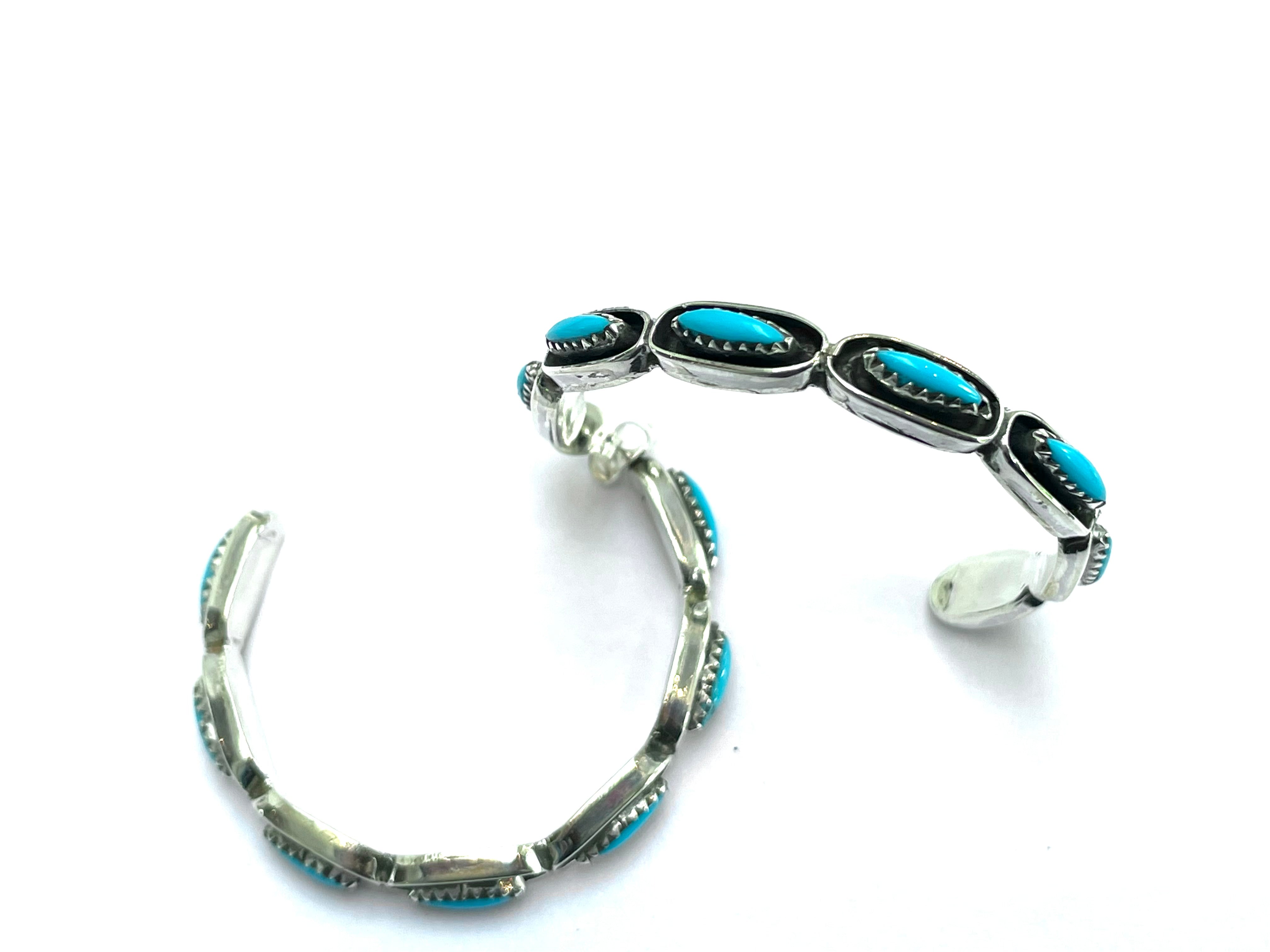 Zuni turquoise special edition hoop earring