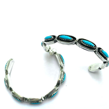 Zuni turquoise special edition hoop earring