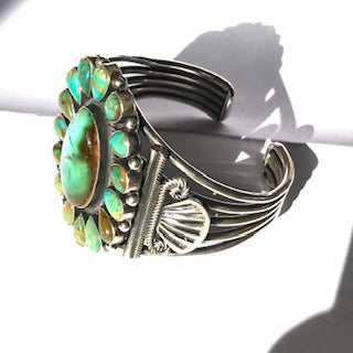 Green turquoise Navajo bracelet