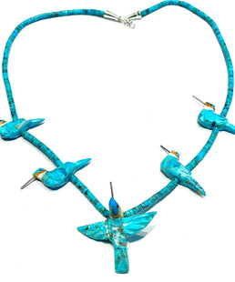 New hummingbird turquoise necklace