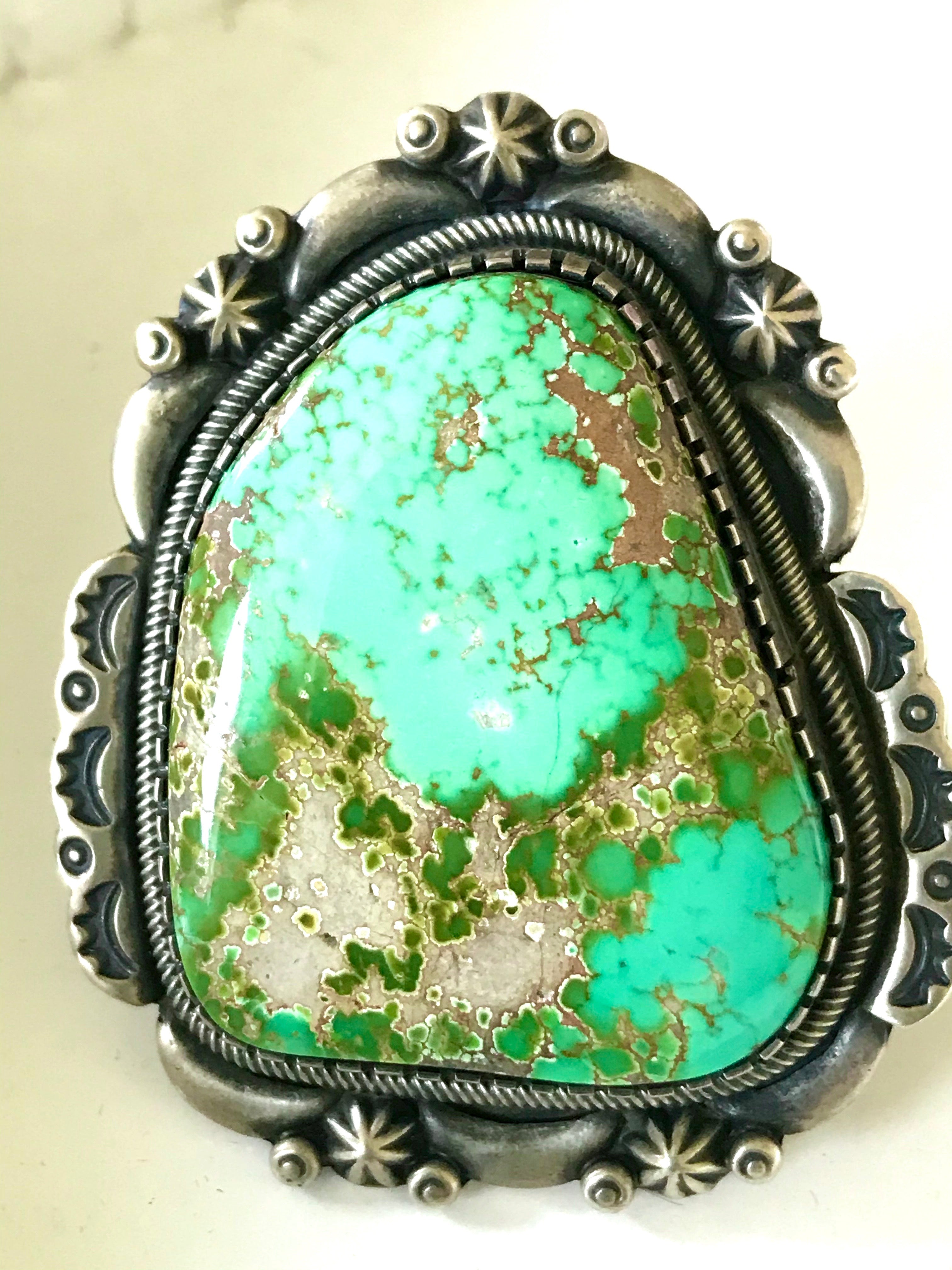 Amazing rare emerald turquoise ring ,