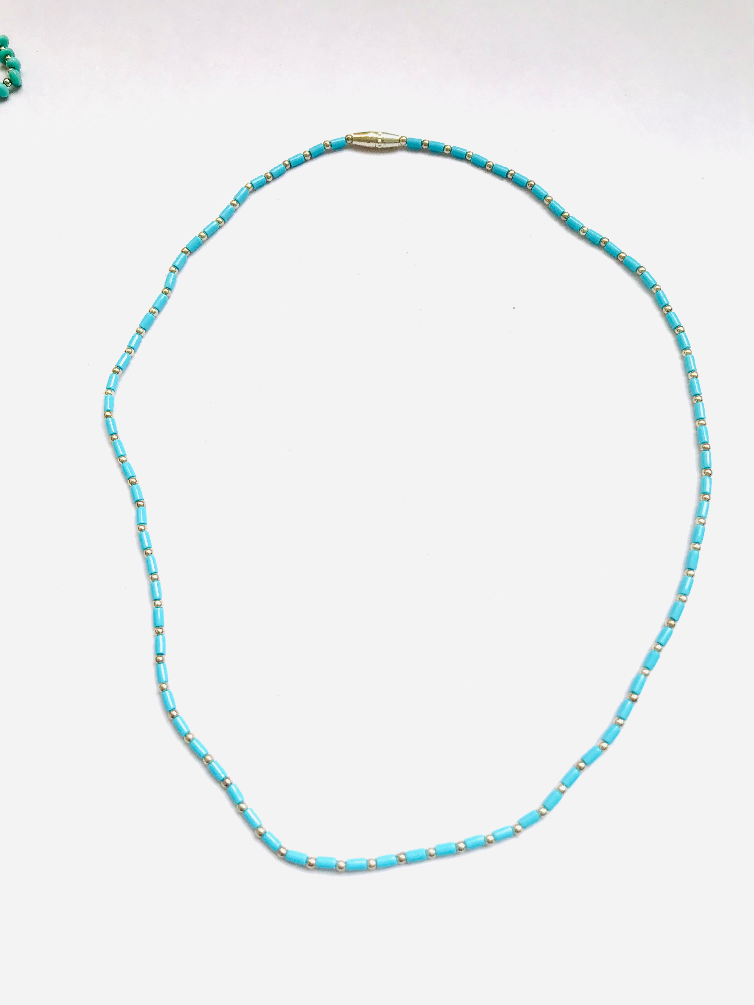 Micro turquoise & silver necklace