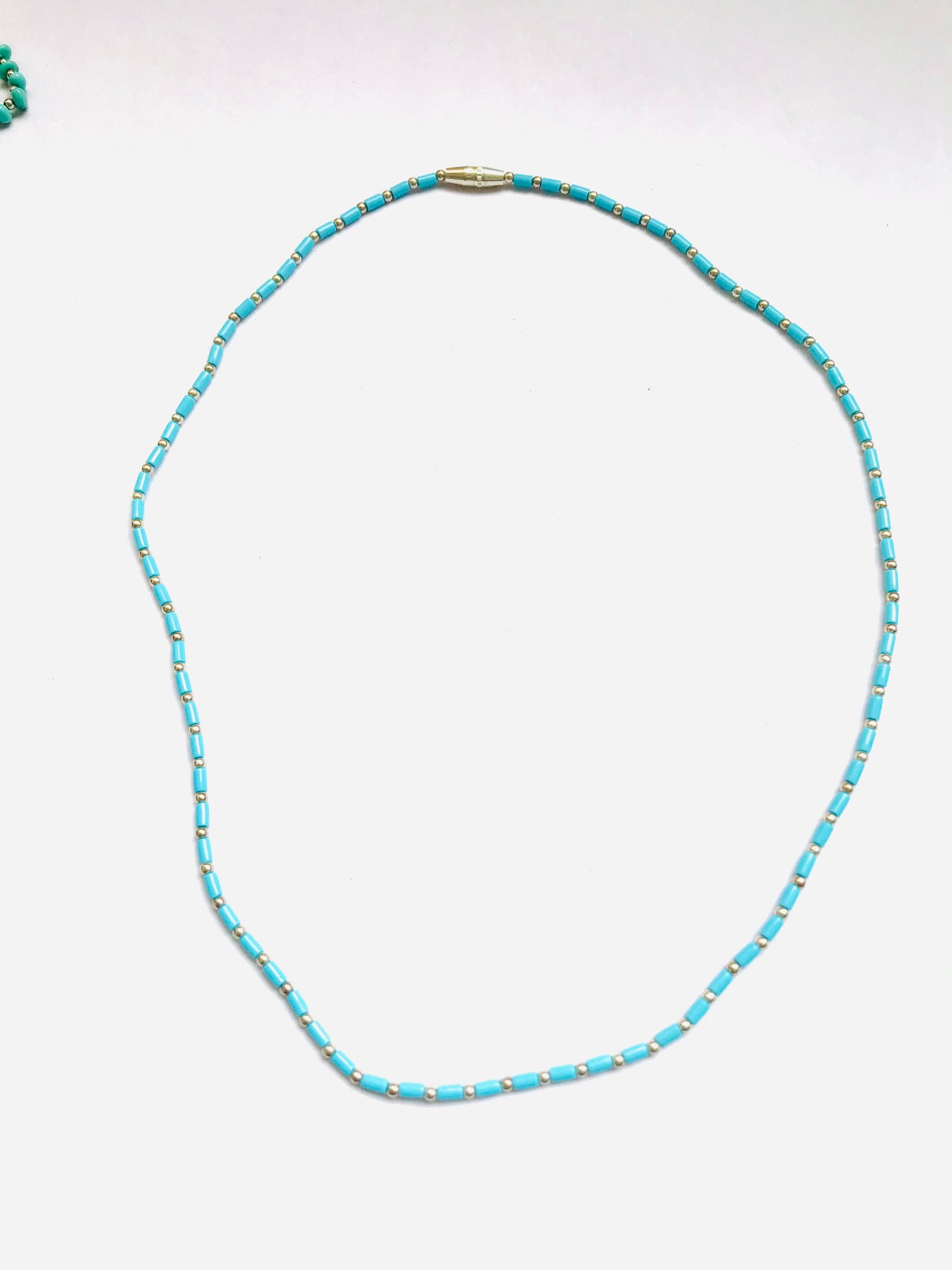 Micro turquoise & silver necklace
