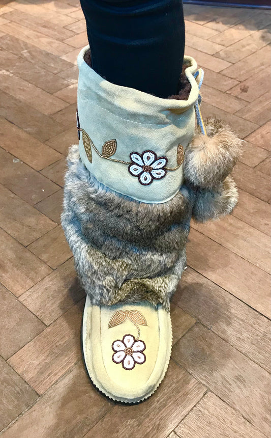 Canadian muccasin boot hand beaded