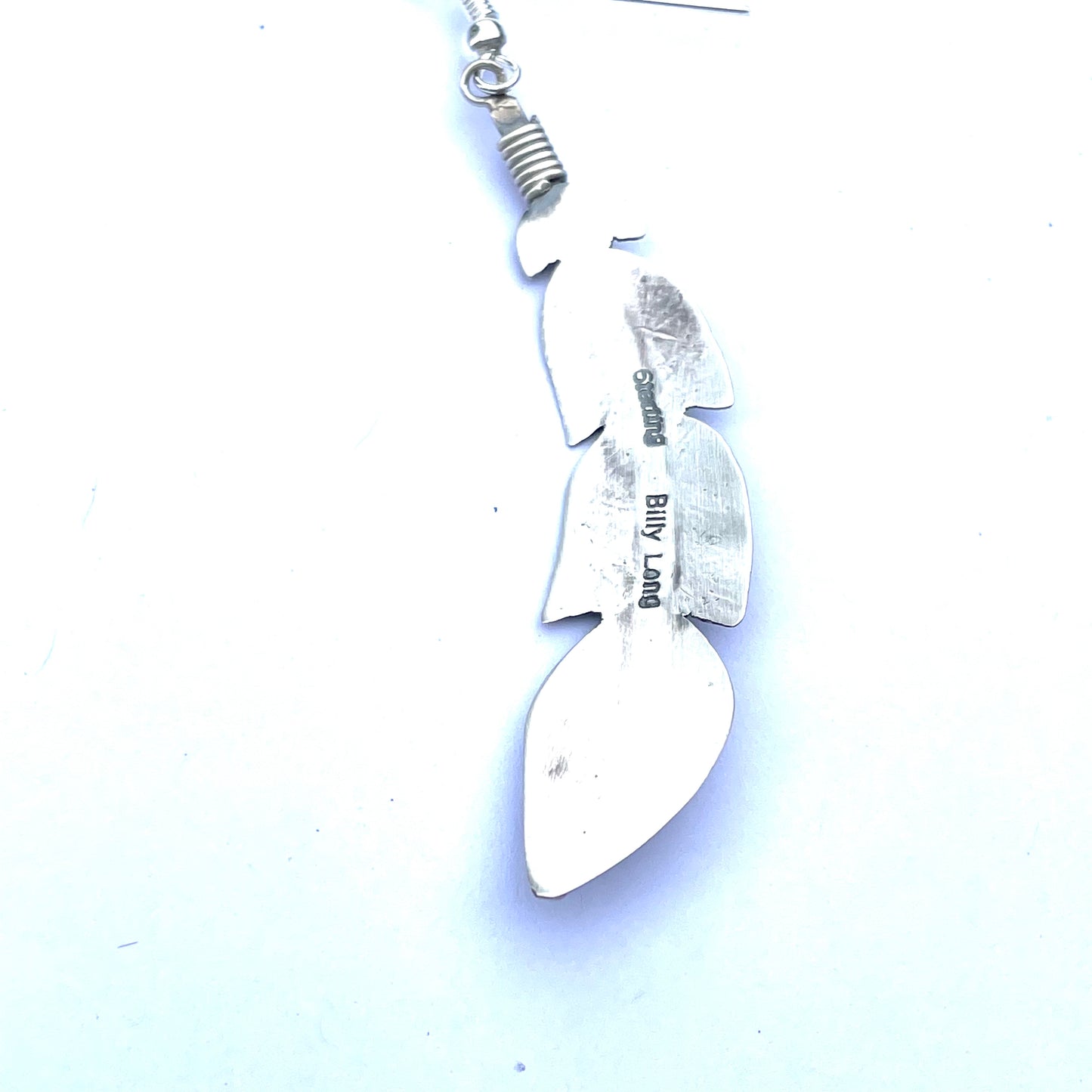 Large sterling silver feather earrings