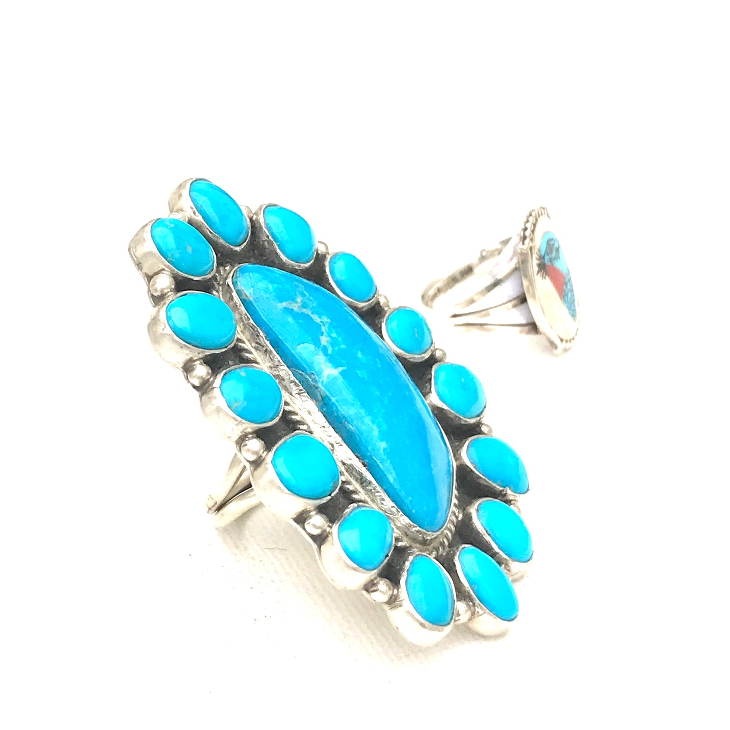 Stunning turquoise ring large stones