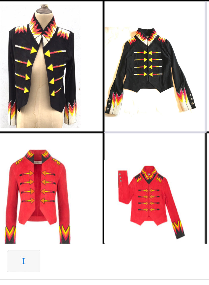 Suede jacket arrow beaded jacket hand beaded