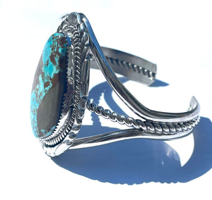 Navajo bracelet with turquoise stone with matrix stone