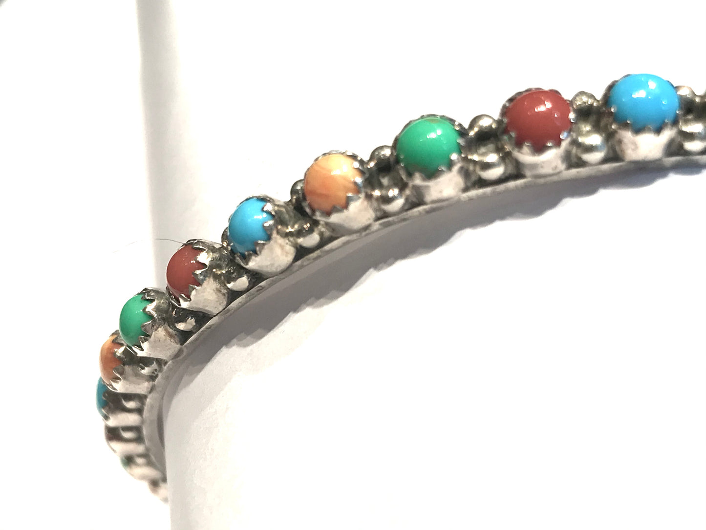 Multi stone Navajo bangle