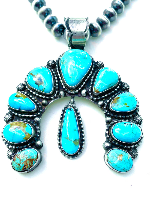 Natural Turquoise Squash Blossom Necklace – Branded Country Wear