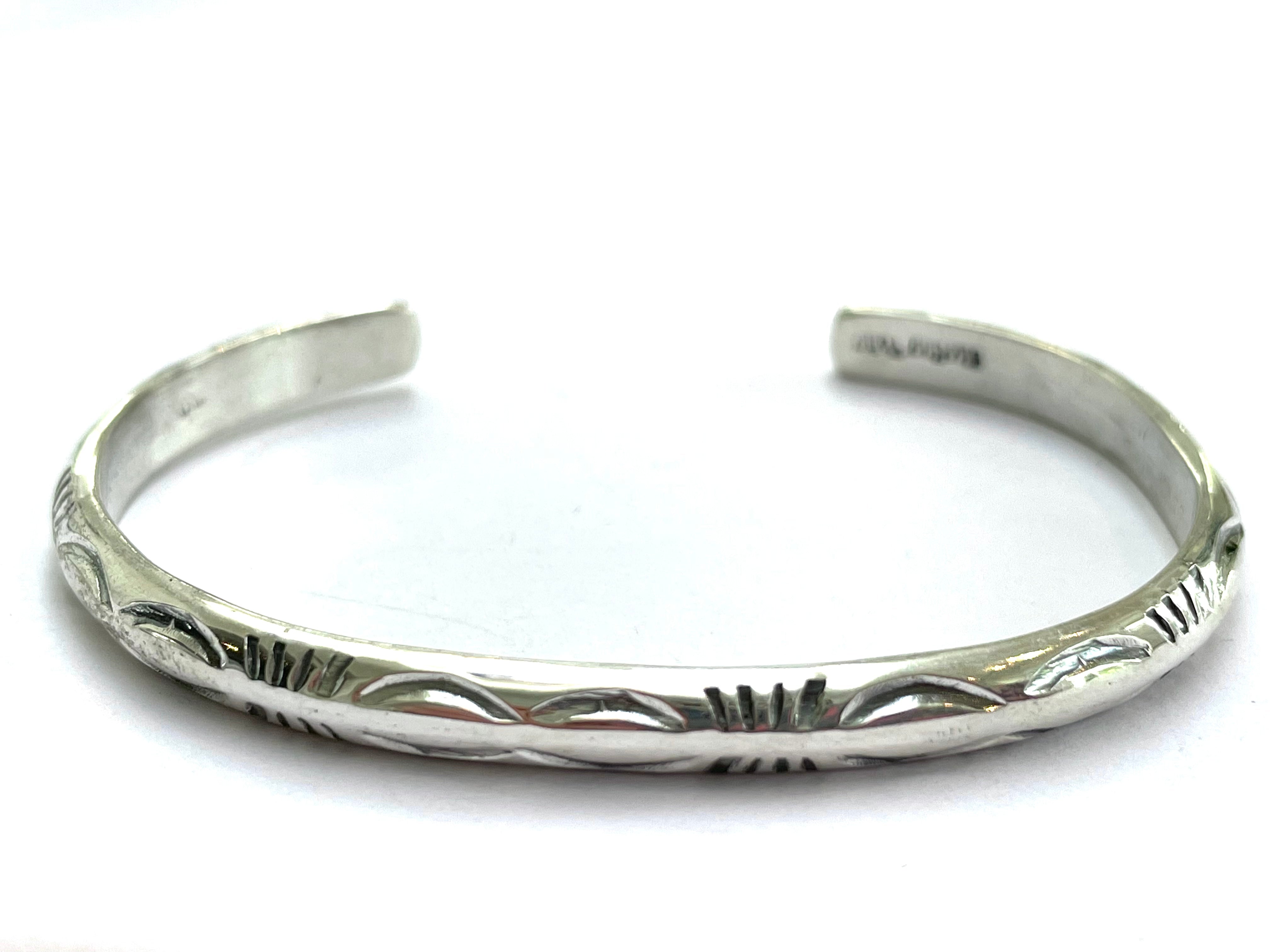 Navajo Sterling silver hand punched bracelet