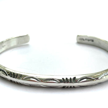 Navajo Sterling silver hand punched bracelet