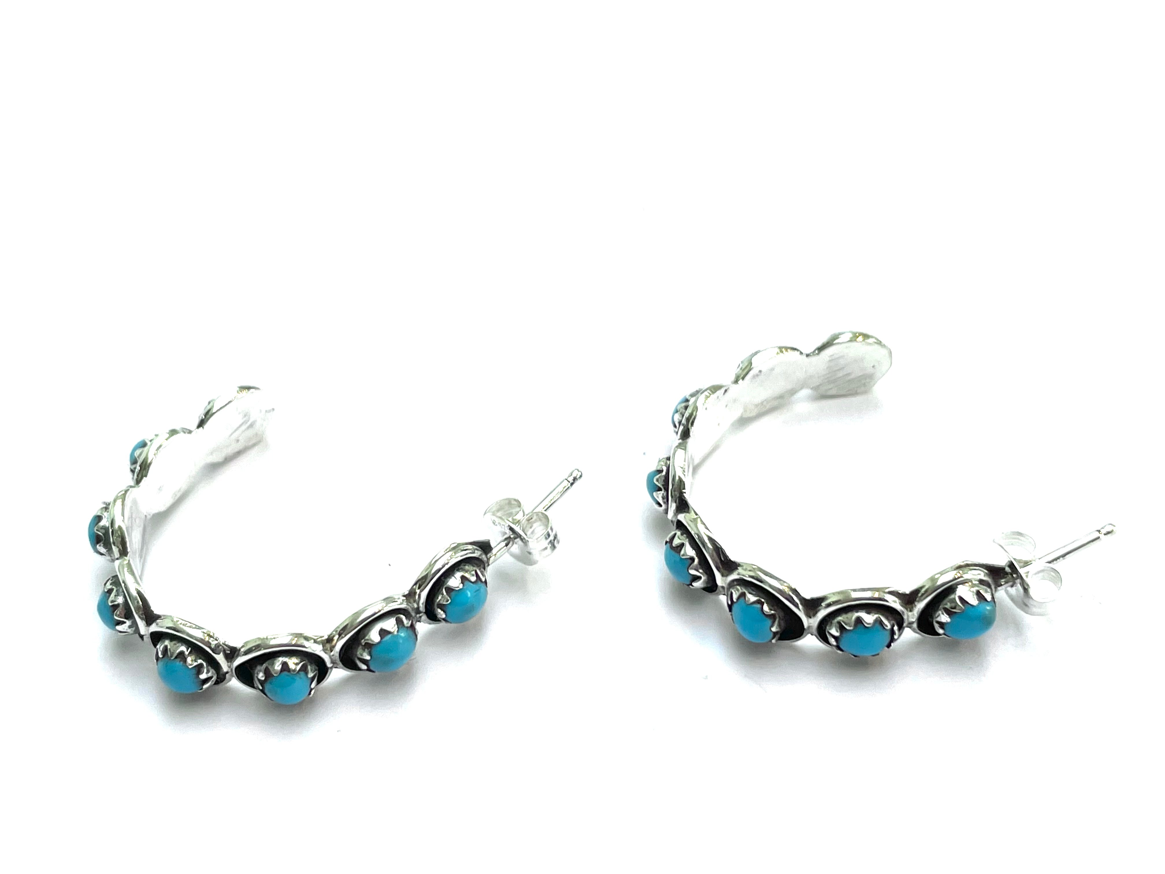 Turquoise hoop Medium earrings