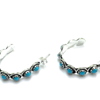 Turquoise hoop Medium earrings