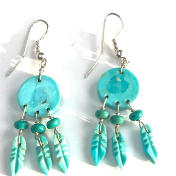 Turquoise shield earrings mini