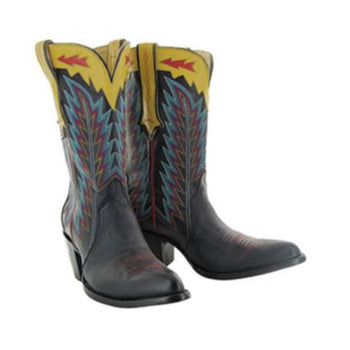 Black and yellow cowboy boots