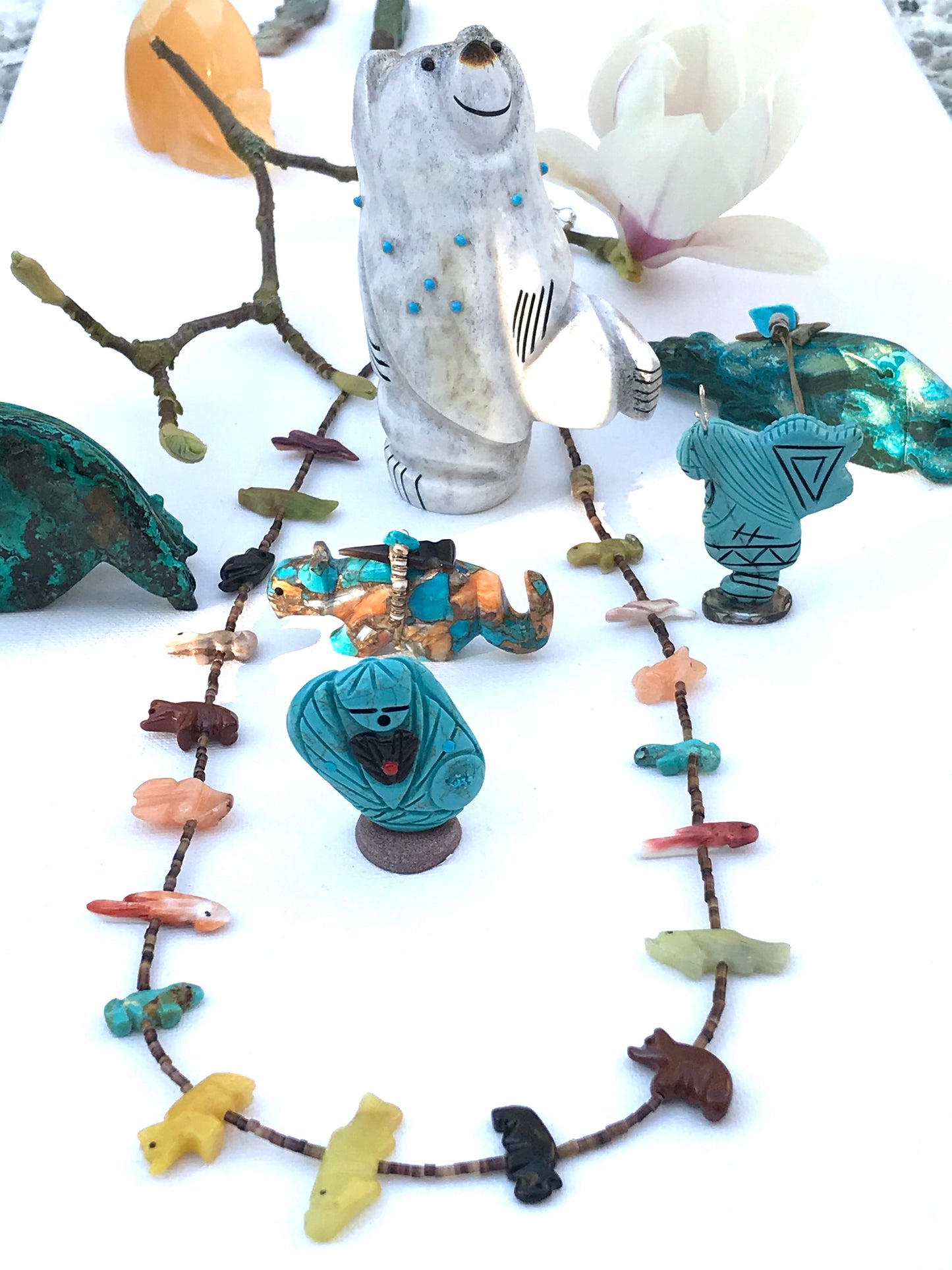 power animal necklace honey bear long