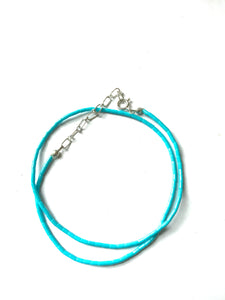 Anklet turquoise strand and chain