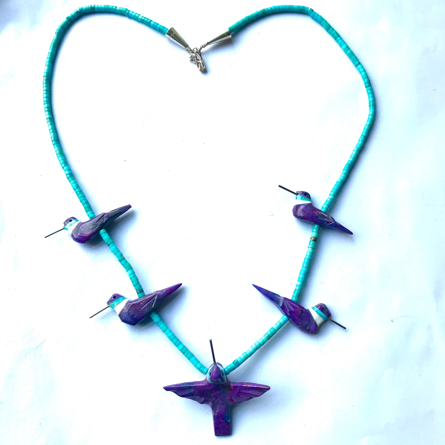 sugalite  purple  humming bird  power animal necklace