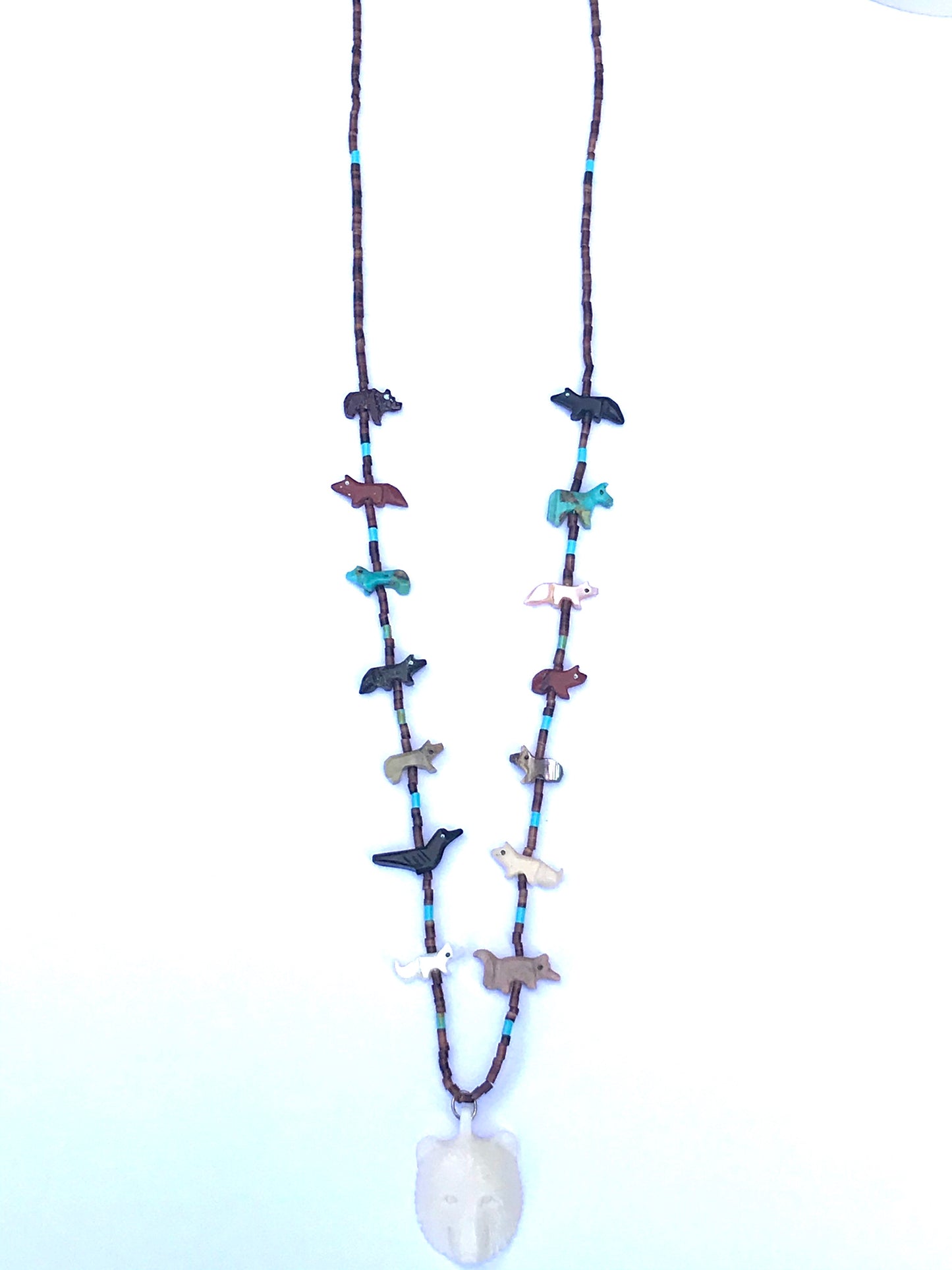 white Bear  power animal necklace