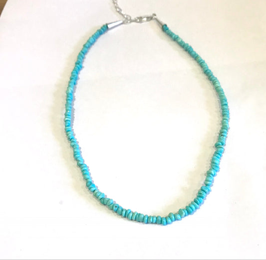 Short mini turquoise choker micro