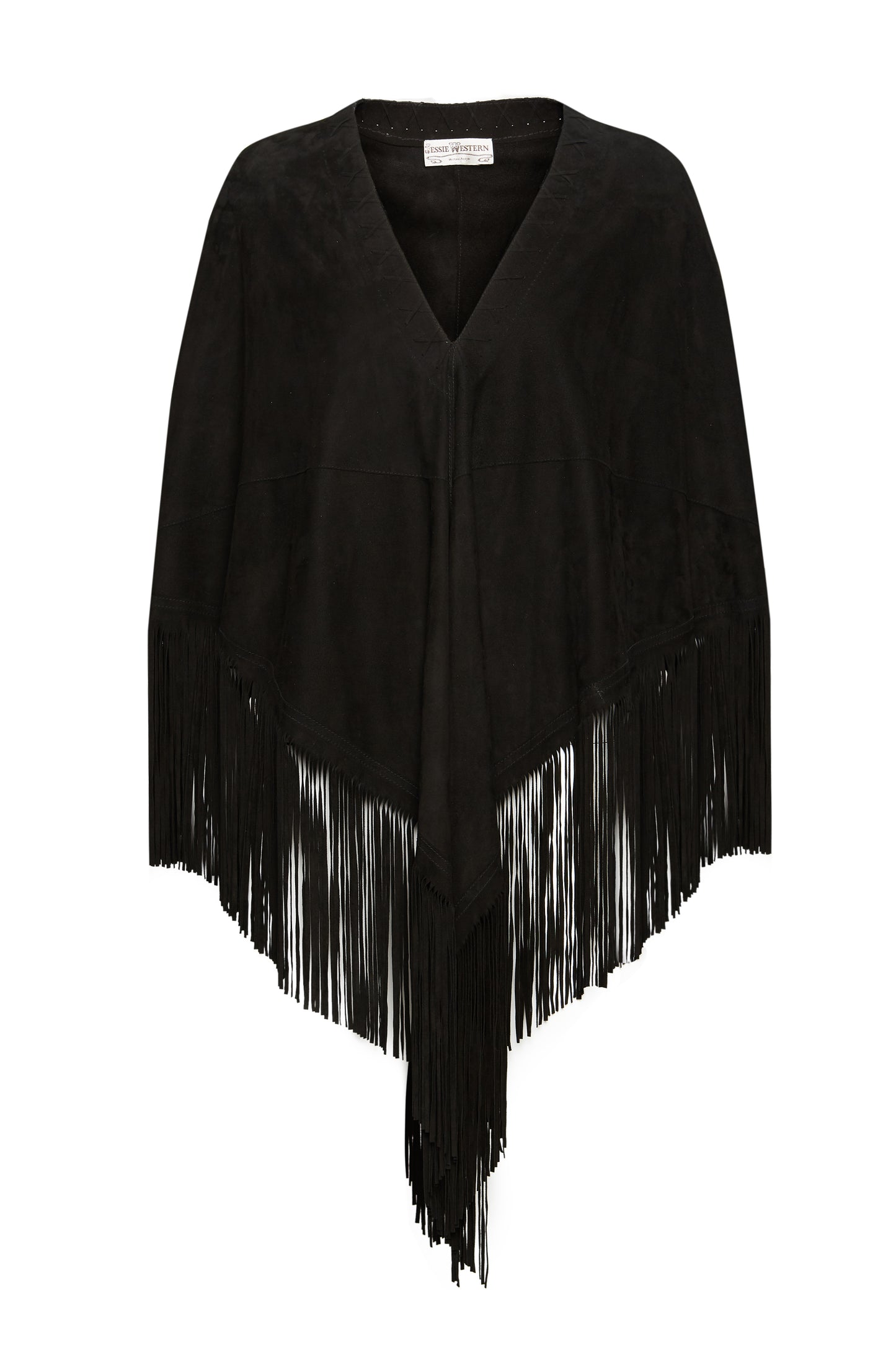 Pre order Jessie Western black suede poncho