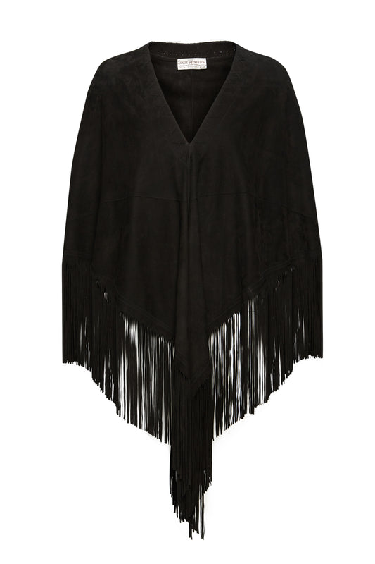 Pre order Jessie Western black suede poncho