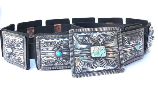 Sterling Silver Concho Belt heavy punch work