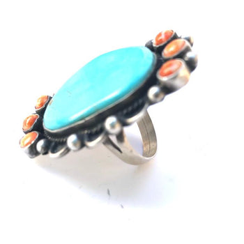 Turquoise and Spiny Oyster Contrast Ring