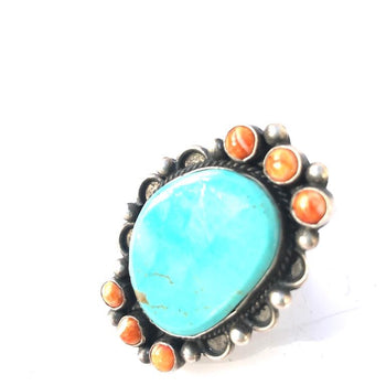 Turquoise and Spiny Oyster Contrast Ring