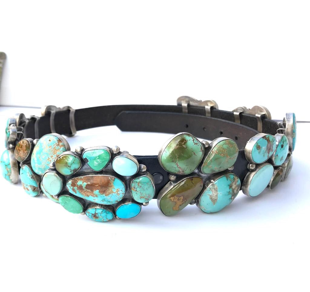 Amazing Navajo Turquoise Cluster Belt