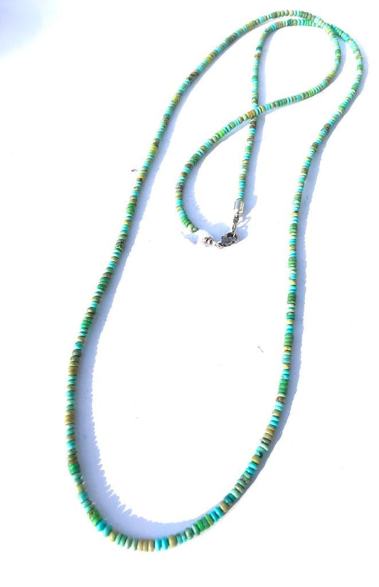 Long Hand Drilled Emerald Turquoise Strand