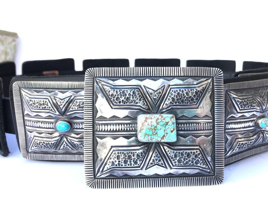 Sterling Silver Concho Belt heavy punch work