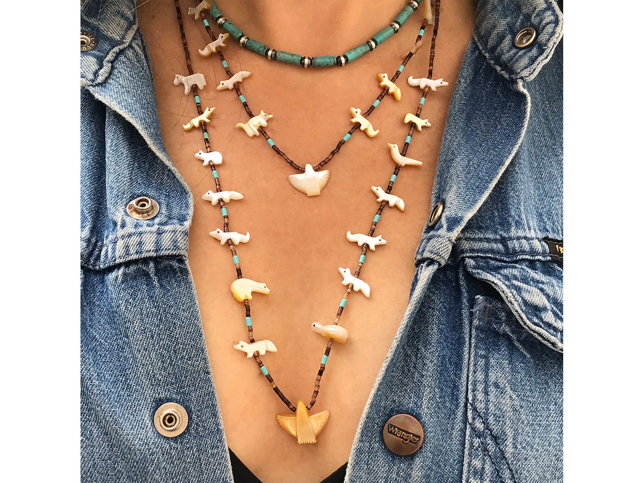 New mother of pearl Short limited edition power animal necklace