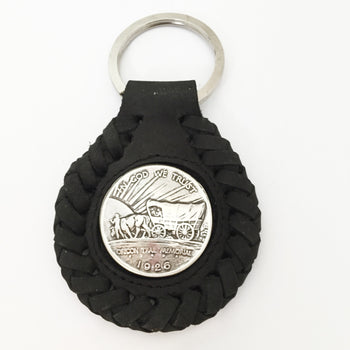 Leather coin key ring